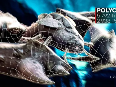 Crayfish Spider Crab - fish ocean predator crustacea model - 12 Low-poly 3D model