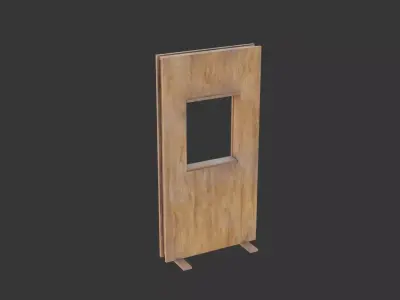 Plywood booth Low-poly 3D model
