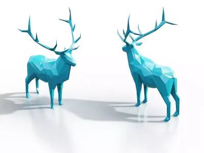 Lowpoly Elk 3D model