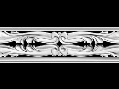 3d model stl wall molding plinth decor for CNC router Free 3D print model