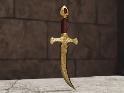 Realistic Game Ready Dagger Set 01 Low-poly 3D model