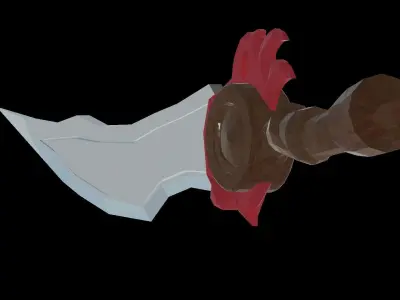 The Enigmatic Low Poly Red-Banded Sword Low-poly 3D model