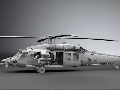 MH60 M Blackhawk Scale model 3D print model