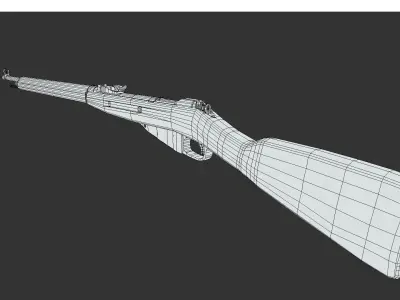 Mosin Nagant M91 Low-poly 3D model