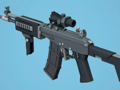 Galil Tactical - Low Poly Mobile Ready Low-poly 3D model