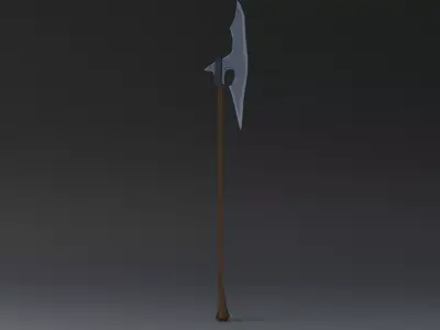 Halberd Low Poly 3D Model Low-poly 3D model