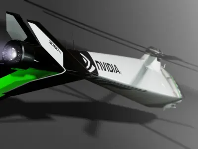 Nvidia RTX concept helicopter Low-poly 3D model