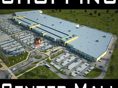 Retail Store Mall M1 Full Textured Scene Low-poly 3D model