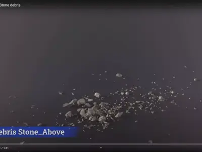Debris Stone Above Low-poly 3D model