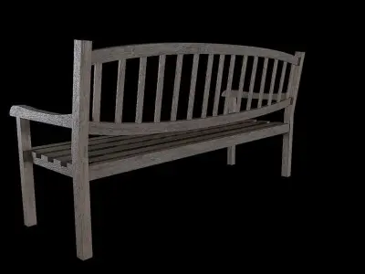 Bench02 wooden bench Low-poly 3D model
