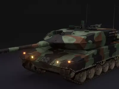 Leopard 2A6 Rigged MBT 3D model