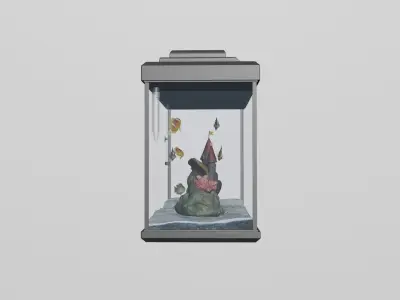 ready-made aquarium with fish 3D model