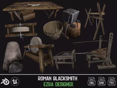 Roman Blacksmith Low-poly 3D model