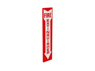 Fire Extinguisher Sign Low-poly 3D model