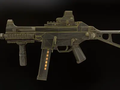 UMP-45 gun Low-poly 3D model