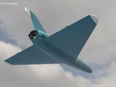 Unmanned Attack Drone Blue 3D model