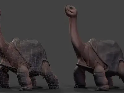 Galapagos Tortoise Low-poly model 3D model
