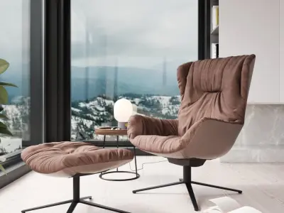  Replica Freifrau Doze Armchair Model, Cool Brown 