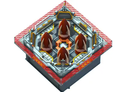 isometrical bomb torpedo launcher upgrade 03 Low-poly 3D model