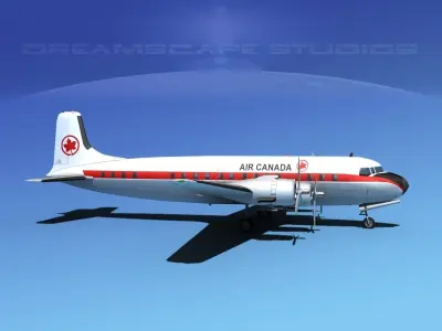 Douglas DC-7B Air Canada 3D model