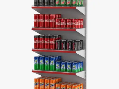 Supermarket Soda Shelves 3D model