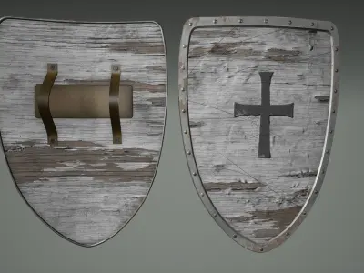 Byzantine Shields Low-poly 3D model