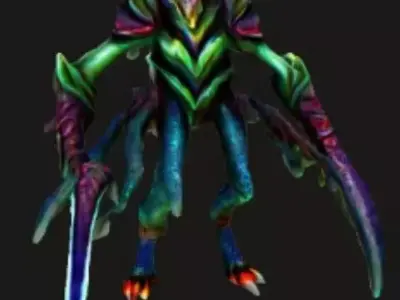 Alien Predator Bioluminescent Creature 3D Model Low-poly 3D model