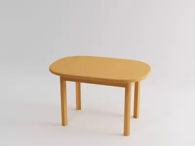 Oval Dining Table Free low-poly 3D model