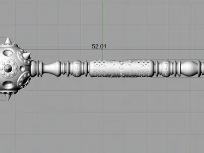 Mace bludgeon suvenir with gems 3D print model