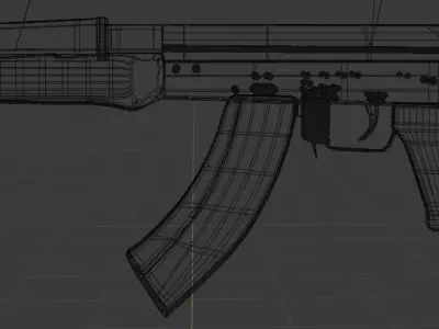 AKM assault rifle 3D model