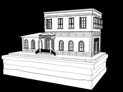 Old Istanbul City Building 004 3D model