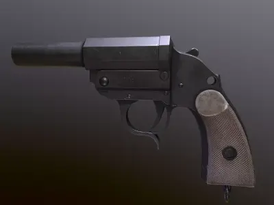 LP-34 Low-poly 3D model PBR gun Low-poly 3D model