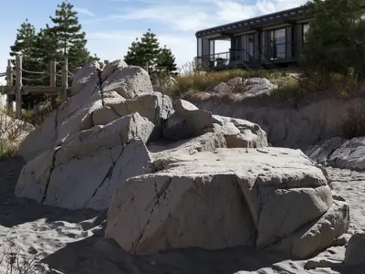  Large Chunky Beach Rock Model 