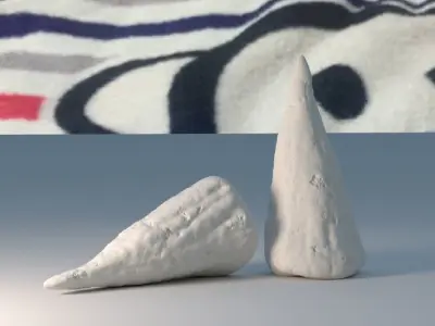 teeth pair of shark on blanket 3D model