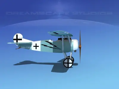 Fokker DVIII V09 3D model