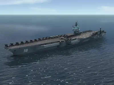 USS AIRCRAFT CARRIER 3D MODEL WITH and WITHOUT AIRCRAFT 3D model