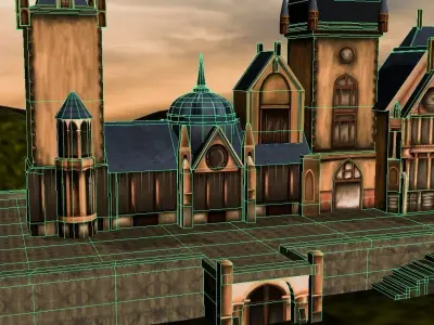 3d castle model haunted Low-poly 3D model