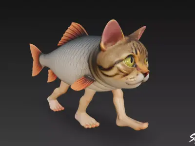 Trulimero Trulicina - Italian Brainrot Low-poly 3D model