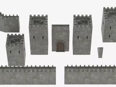 Medieval Castle Pack Low-poly 3D model
