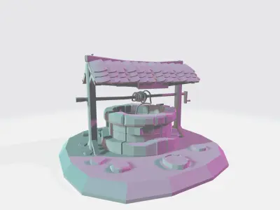 Magic Vintage Well Low-poly 3D model