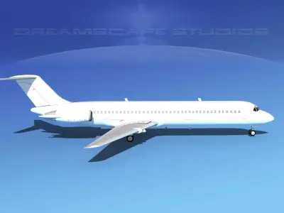 Douglas DC-9-40 Unmarked 2 3D model