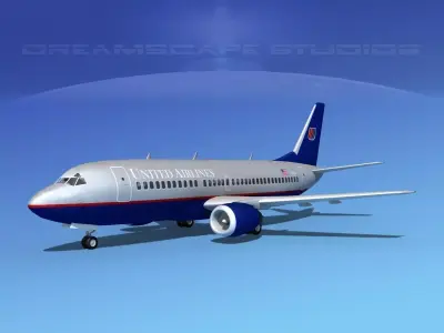 Boeing 737-300 United Airlines 3D model
