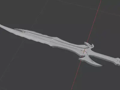 Dark Fantasy Sword Low-poly 3D model