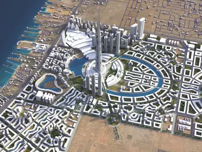 Jeddah Tower Low-poly 3D model