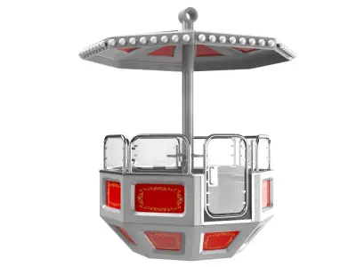 Red Detailed Ferris Wheel Cart 3D model