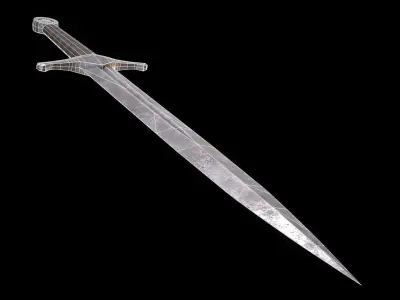 Steel Dagger PBR Free low-poly 3D model