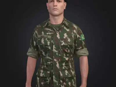 Brazilian Army Soldier - Realistic Military Tactical Character Low-poly 3D model