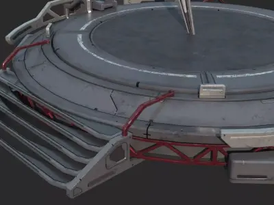 Future science fiction platforms and giant swords 3D model