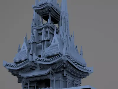 General Warlord Temple grand Tower 5 3D model