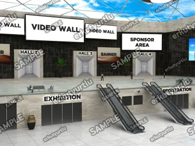 Virtual e-Congress Lobby 003 3D model